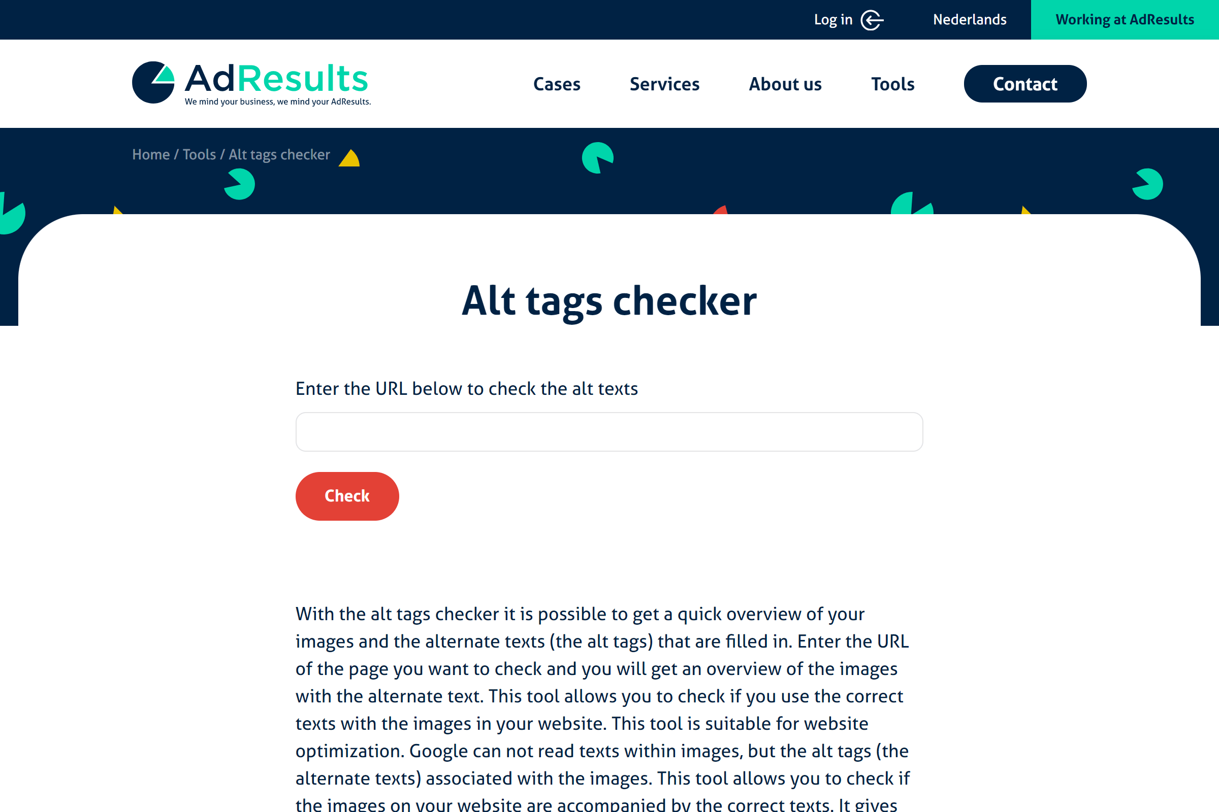 Các kiểm tra Image Alt Text trên website với công cụ adresults